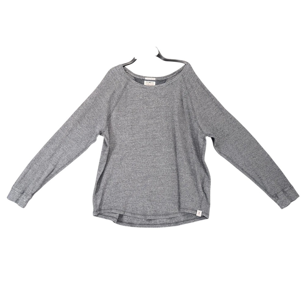 Lucky Brand Lived In Thermal Gray T-Shirt Mens 2XL Waffle Knit Y2K Casual Grunge